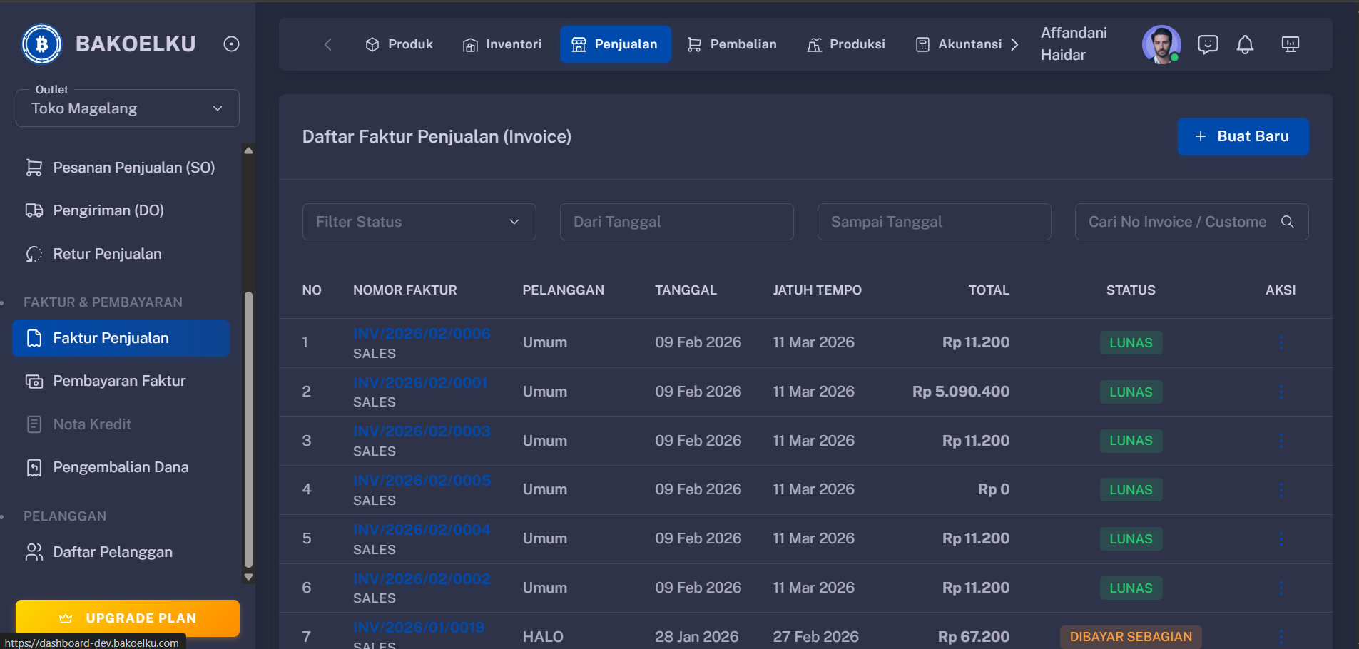Sales Invoice Interface