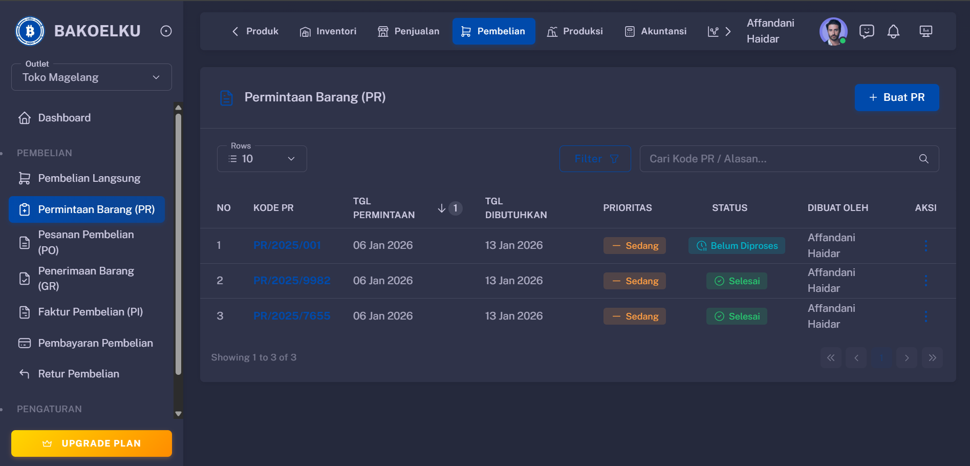 Purchase Requisition Interface