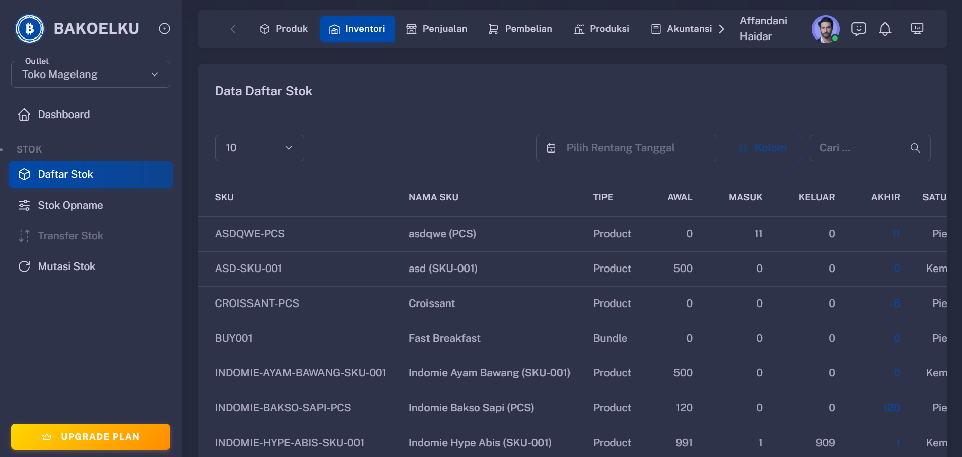 Buka Tutup Kasir Interface